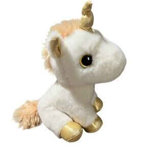 AURORA 8" Unicorn Plush white gold Stuffed Animal